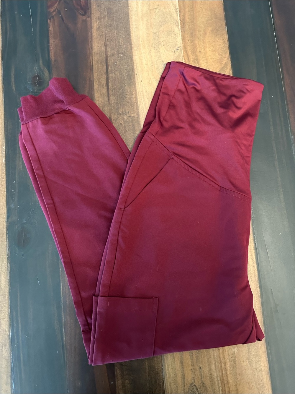 Women's Maternity Burgundy Jogger Pants size petite small